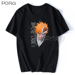 เสื้อวินเทจชาย Bleach Ichigo แฟชั่นเสื้อยืดคุณภาพสูงผู้ชายคอลูกเรือ Tees ผ้าฝ้ายฤดูร้อนเสื้อยืดแขนสั้น Drop Shipping ผู้