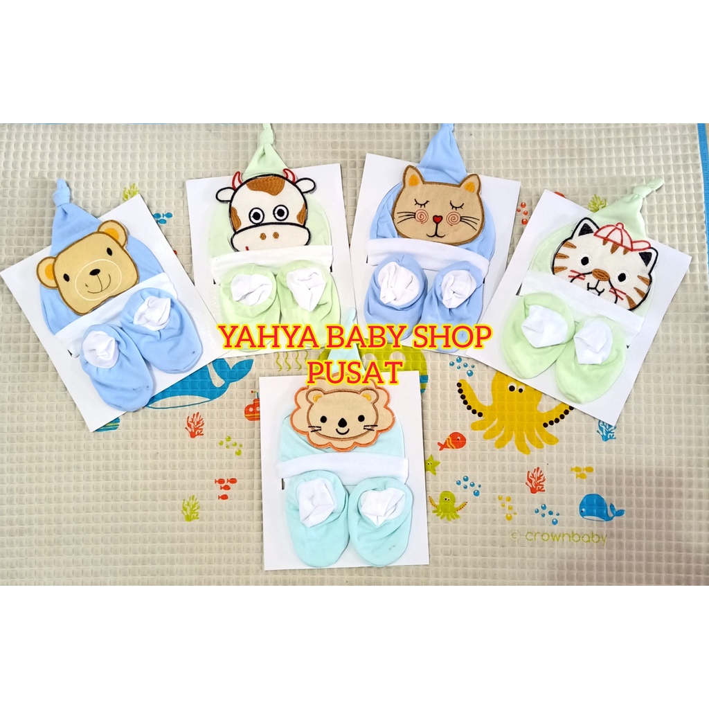 NEZUMI BABY HAT SET / CUTE CHARACTER HAT & SOCKS -Yahya