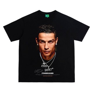 Ronaldo Portrait Print Short Sleeves Qatar World Cup กาตาร์ฟุตบอลโลกแขนสั้นฟุตบอลโลก