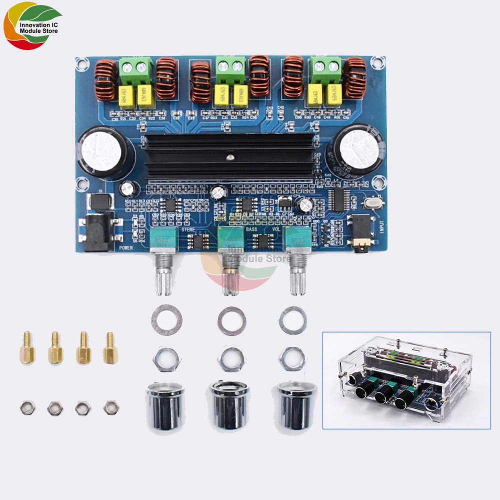 XH-A305 High-power Digital Power Amplifier Board Module TPA3116D2 Bluetooth 5.0 Power Amplifier 2.1 Channel AUX Bluetoot