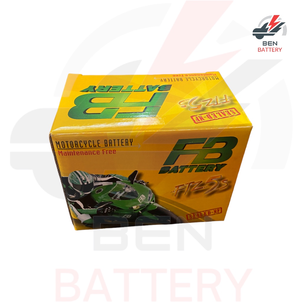 แบตเตอรี่ ยี่ห้อ FB รุ่น FTZ5S (5แอมป์) แบตเตอรี่แห้งมอเตอร์ไซค์ FINO MSX WAVE Click110 SCOOPYI สินค