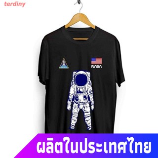 terdiny เสื้อยืดกีฬา เสื้อยืดผู้ชายผู้หญิงพิมพ์ลายธงอเมริกัน NASA ASTRONOT ไซส์ XL สีดํา Sports T-shirtG{$_54