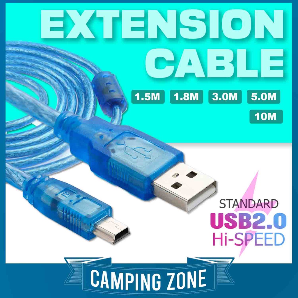 1.5M/1.8M/3M/5M/10M USB TO MINI USB DATA SYNC CONSOLE CABLE 5PIN B การชาร์จชายสําหรับกล้อง MP3 PS4 KABEL PENGECAS 电池