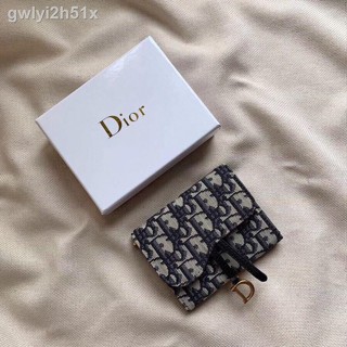 ﺴ[Ready stock ]Dior Obliquewomens wallet Fold Wallets Card Holders Coin Purses