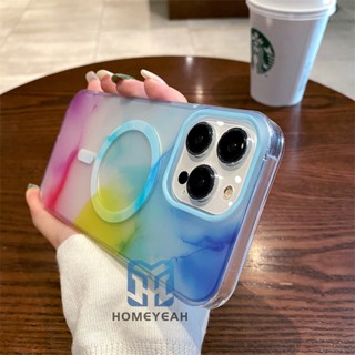 เคสโทรศัพท์มือถือแบบแข็ง แม่เหล็ก ลายหมึกน้ํา หรูหรา สําหรับ iPhone 13 14 Pro Max Plus ip14 ip13