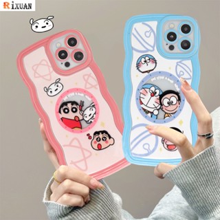 เคสโทรศัพท์มือถือ TPU ขอบหยัก ลายการ์ตูนโดราเอมอน ชินจังน่ารัก สําหรับ VIVO V25e Y16 Y35 Y22 V25 Y15s Y15A Y01 Y21 Y33s Y20 Y21A Y12 Y12s Y15 V21e Y91C Y1s Y17 Y30 Y11 Y12i Y50 Y95