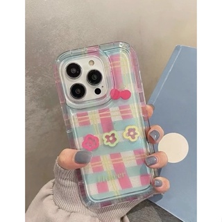 เคสไอโฟนใสสก๊อตพาสเทล i7-14promax (Case iphone) เคสมือถือ เคสพาสเทล เคสตาราง เคสสก๊อต เคสแฟนตาซี เคสน่ารัก เคสใสสกีน