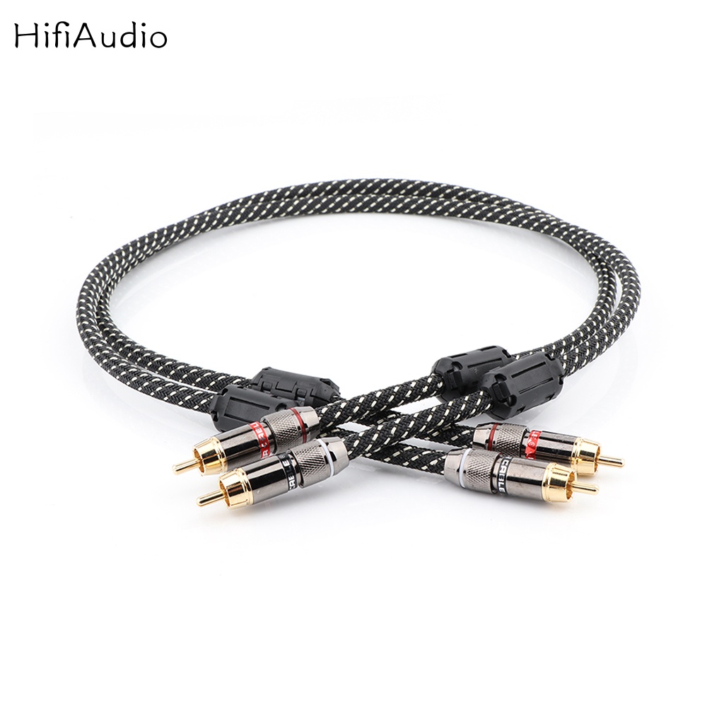 คู่ Carare L-4E6S OFC ทองแดงสาย RCA High-Performance Premium Hi-Fi Audio 2RCA ถึง 2RCA เชื่อมต่อกันสาย