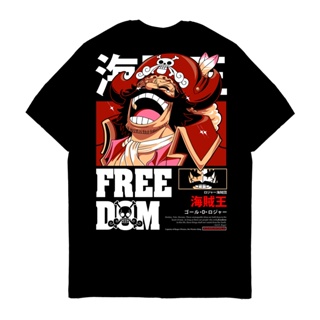 COOL อะนิเมะ Tshirt One Piece GOL D ROGER เสื้อแขนสั้นเสื้อทีหลวมสบาย ๆ เสื้อยืดกราฟิกขนาดบวก YRj_39