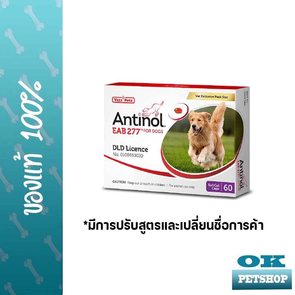 [60เม็ด] แอนทินอลสุนัข วิตามินบำรุงข้อต่อ กระดูก ทำให้การเคลื่อนไหวดีขึ้น
