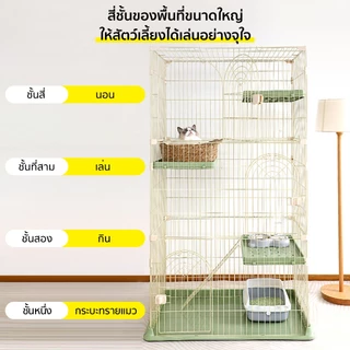 Pawblic🏡กรงแมว คอนโดแมว กรงกระรอก กรงสัตว์เลี้ยงขนาดใหญ่ สามารถพับได้กรงแมว เหมาะสำหรับสัตว์นานาชนิด