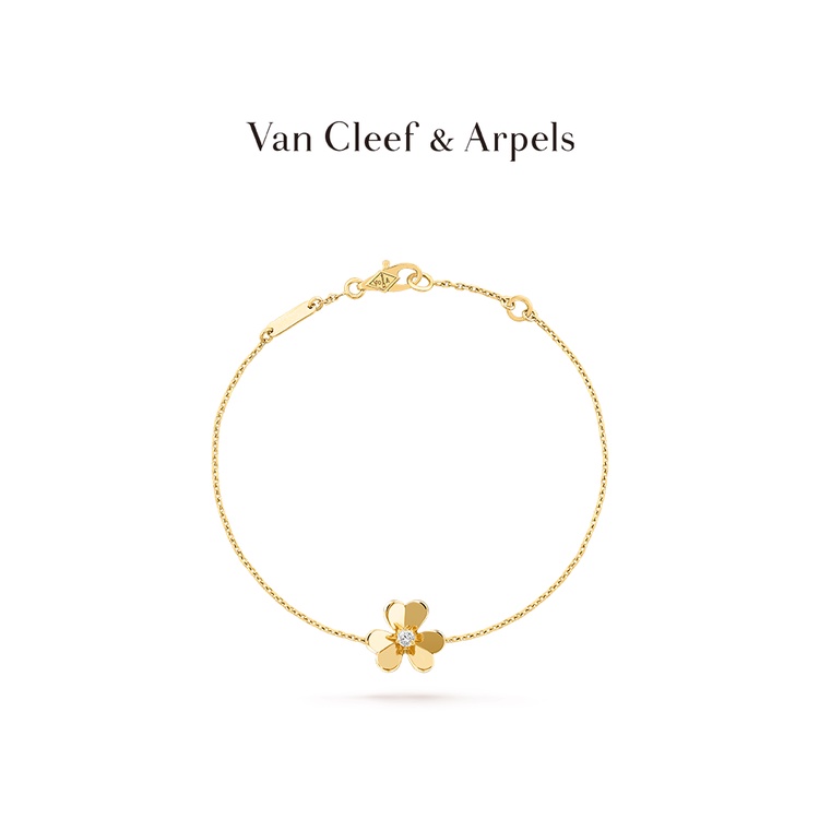 [พร้อมกล่อง] Vca Van Cleef &amp; Arpels Frivole Yellow k Gold White k Gold Diamond Mini Bracelet