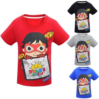 เสื้อยืดแขนสั้น พิมพ์ลาย Ryan Toys Review สําหรับเด็กผู้ชาย และเด็กผู้หญิง