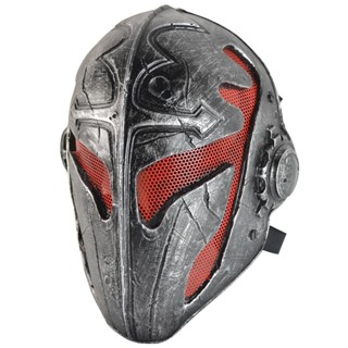 Hat หมวก Templar Mask Death Race ซิ่งสั่งตาย สีแดง อัศวิน นักรบ ฮาโลวีน วัสดุ ไฟเบอร์กลาส Fiberglass Halloween