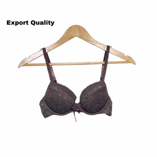 Export quality Bra ชุดชั้นใน เสื้อชั้นในลูกไม้ลายดอกไม้สีน้ำตาลมีโครง มีช่องใส่ฟองน้ำ งานส่งออก ของใหม่  คัพ A B C G03