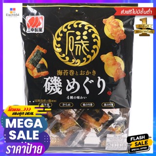 ซันโกะข้าวอบกรอบรวมรสสาหร่ายหวานเค็ม 75.4กรัม Sanko Rice Crackers Sweet and Salty Seaweed Flavor 75.4g.