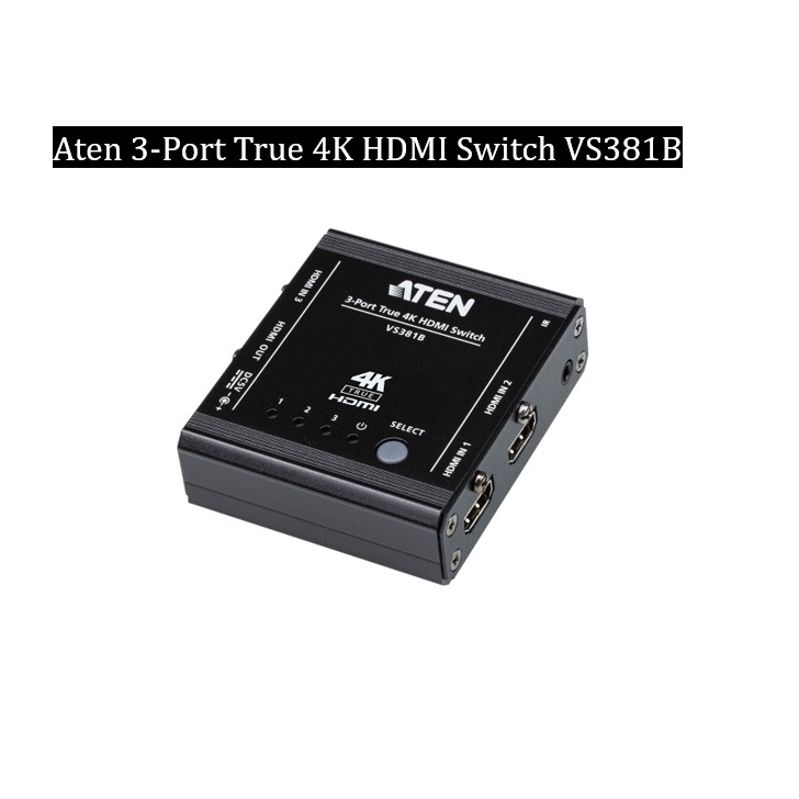Aten 3-Port True 4K HDMI Switch VS381B(รับประกัน3ปี)