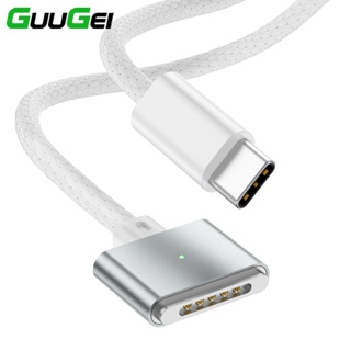 Guugei สายชาร์จแม่เหล็ก Type c เป็น Mag-safe3 USB c ตัวเมีย เป็น Mag-Safe 3 สําหรับ M-a-c-b-o-o-k Air Pro 30W 61W 67W 87W 96W 140W