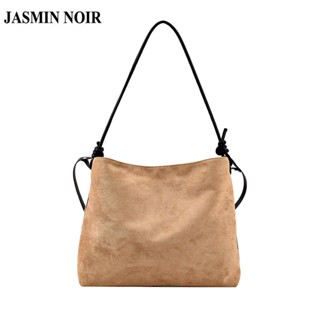 Jasmin NOIR กระเป๋าสะพายไหล่ กระเป๋าถือ หนังนิ่ม ใบใหญ่ เรียบง่าย สําหรับสตรี