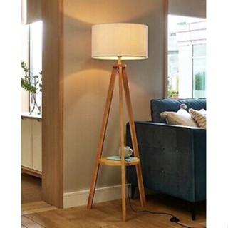 floorlamp wood shelf