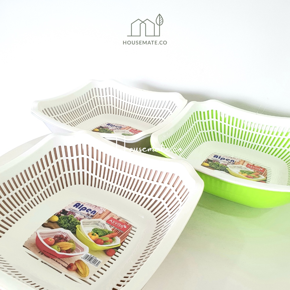 Alpen ตะกร้าใส่ผักผลไม้ + ที่กรองสี่เหลี่ยม AB 325