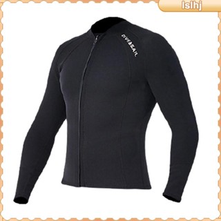 [ราคาจำกัดเวลา] Ultra Stretch 2mm Neoprene Wetsuit Men Women One Piece Long Sleeves Scuba Diving Suits Front Zipper Swimsuit for Scuba Diving Swimming