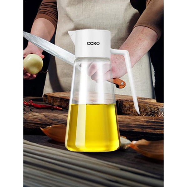 Kitchen Vinegar Jug Glass Oil Jug Dispenser Automatic Opening Household Bottle Oil And Vinegar Honey
