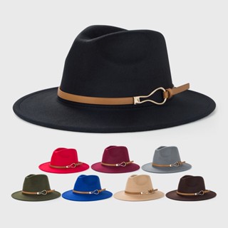 หมวก Fedora หมวกปีกกว้าง ผ้าวูลเทียม เหมาะกับโบสถ์ พานามา สําหรับผู้หญิง และผู้ชาย