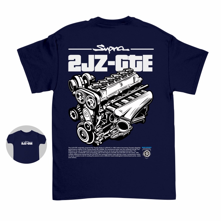 Gilan T Shirt Distro ภาพรถเด็ก Toyota Supra MK4 2JZ-GTE Machine ยานยนต์