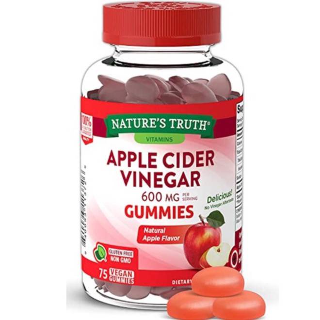 แอปเปิ้ลไซเดอร์ กัมมี่ เยลลี่ Nature's truth Apple Cider Vinegar gummies 600mg. ชนิดเคี้ยว