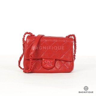 NEW CHANEL CLASSIC 7 RED CAVIAR REDHW