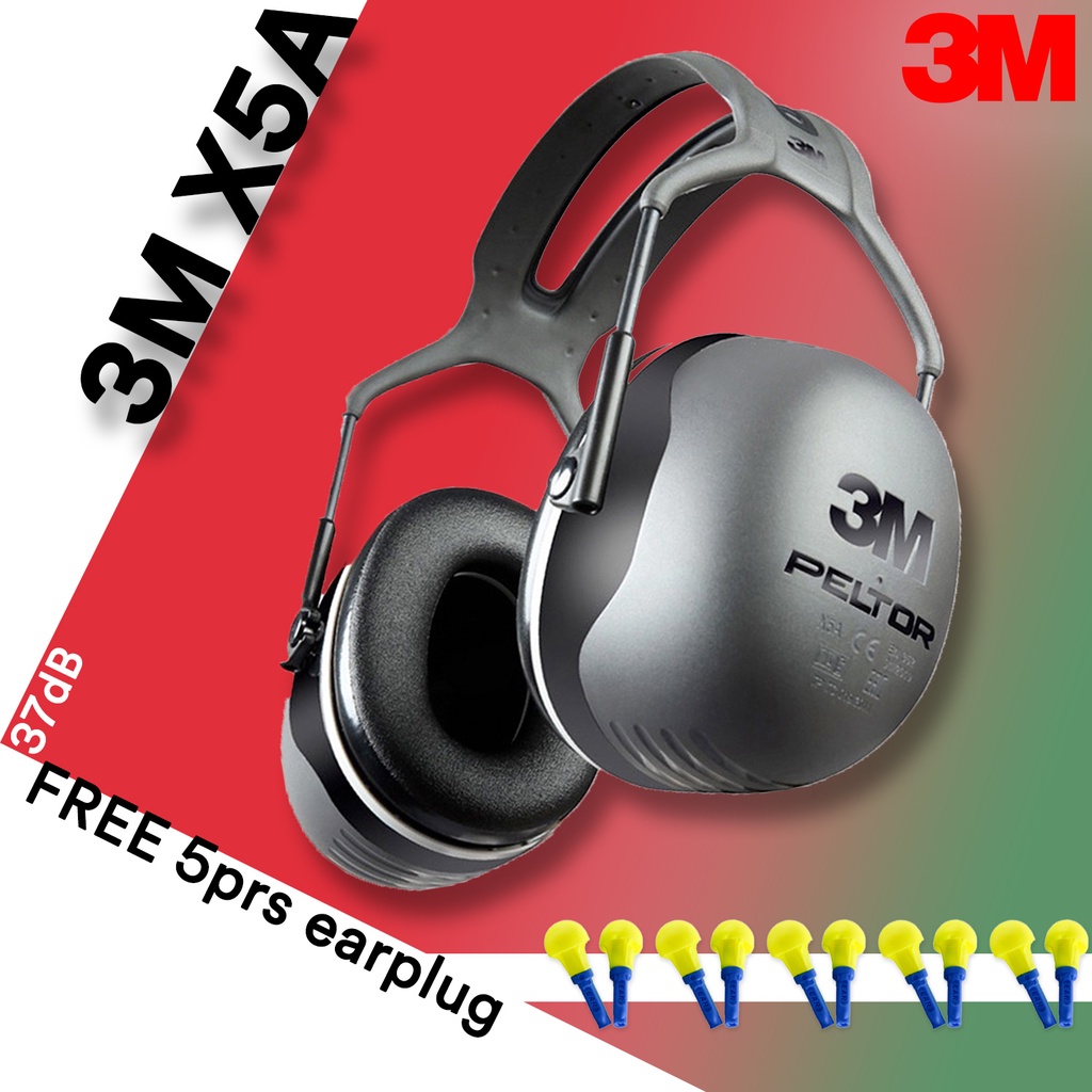 3M X5A Peltor X5 Series Over-The-Head Safety Earmuff/DOSH SIIMM ได้รับการอนุมัติ Earmuff/สูงสุด SNR 