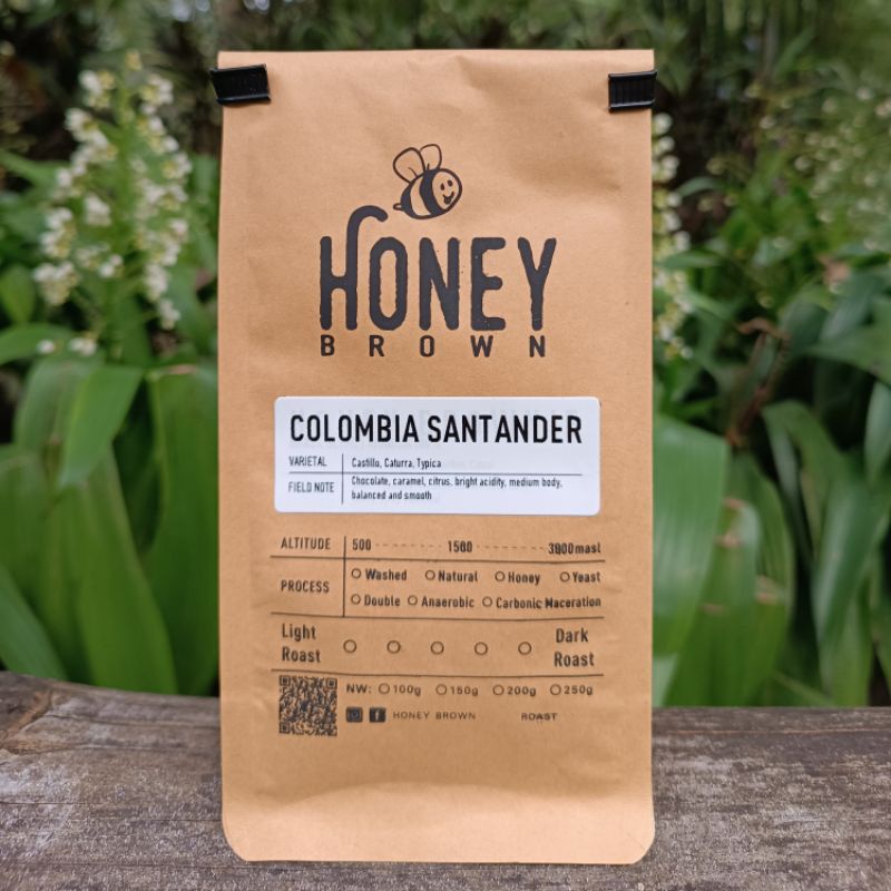 HONEY BRWON เมล็ดกาแฟคั่ว Colombia Santander Supremo 200g- 1kg