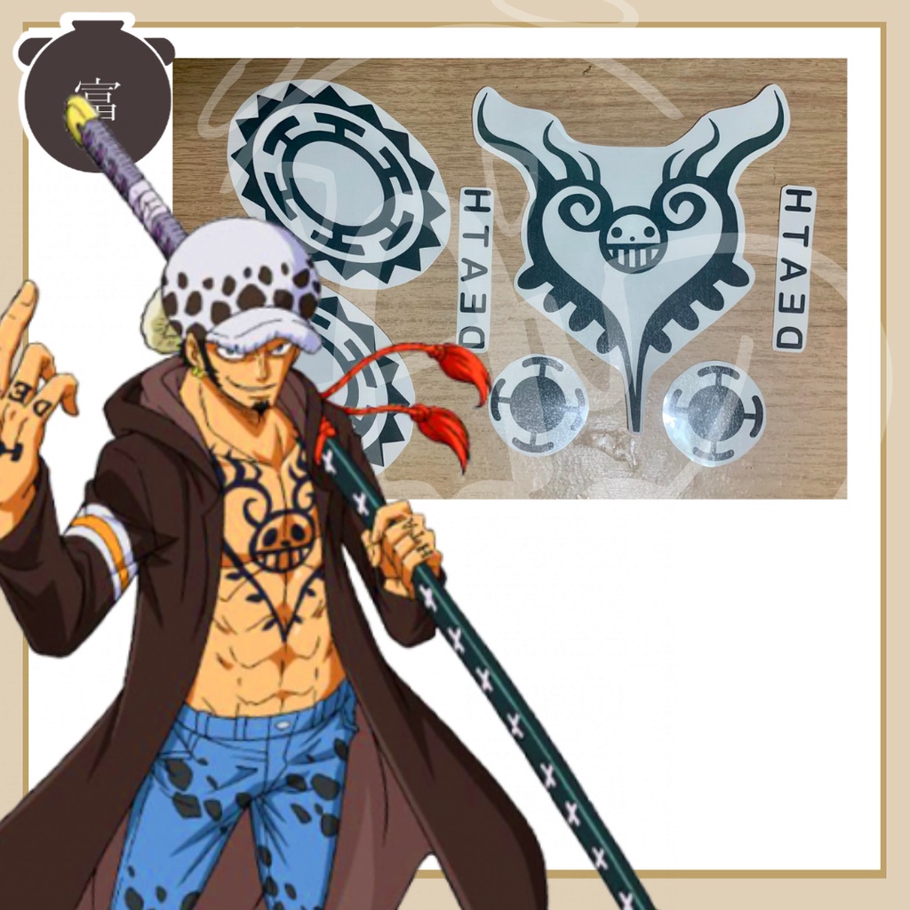 พร้อมส่ง   tattoo แทททู one piece วันพีซ Trafalgar D. Water Law ทราฟัลการ์ ดี. วอเตอร์ ลอว์ ราคา ถูกที่สุด ดีลบีเคเค
