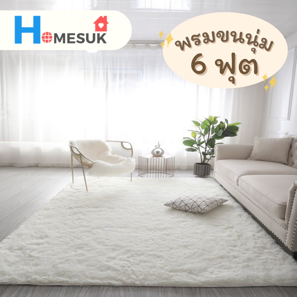 พรมปูพื้น 160x230 cm (6 ฟุต) พรม พรมปูพื้นห้อง พรมขนนุ่ม พรมห้องนอน พรมขน พรมปูพื้นห้องนอน