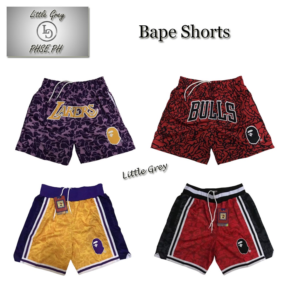 Bape X Mesh Shorts กางเกงขาสั ้ นลําลองทรงหลวมคุณภาพสูง