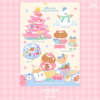 🎄poster christmas 2022 คริสต์มาส โปสเตอร์ตกแต่งห้อง A4