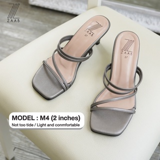 ZAABSHOES รุ่น M4 ส้นสูง 2 นิ้ว สี น้ำเทารมดำ (MDS) ไซส์ 34-44  รองเท้าส้นสูง รองเท้าออกงาน รองเท้างานแต่ง