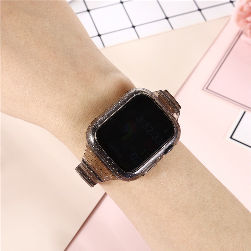 (Fast Shipping) สายนาฬิกาซิลิโคนใส iwatch 9/8/SE/7/6/5/4/3/2/1 สายนาฬิกาซิลิโคน 45mm.42mm.44mm.40mm.38mm.41mm