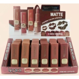 ⚡FLASH SALE⚡♡พร้อมส่ง ROMANTIC BEAUTY No L8116-FS MATTE LIPSTICK NUDE 6 COLORS(24pcs in a box)