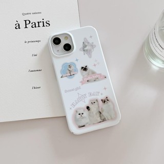 เคสโทรศัพท์มือถือแบบแข็ง ลายแมว สําหรับ iPhone X Xs Xr Xsmax 11 11ProMax 12 12Pro 12ProMax 13 13Pro 13ProMax 14 14Pro 14Plus 14ProMax