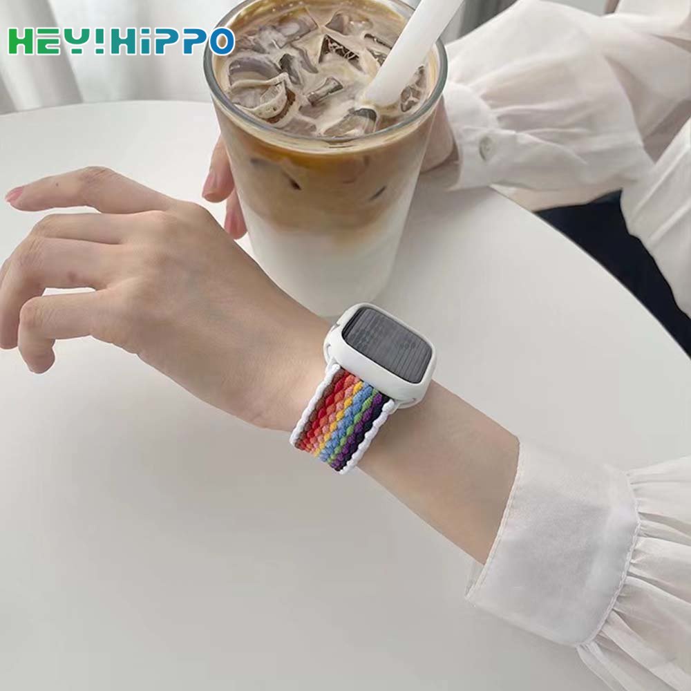 ใหม่ สายนาฬิกาข้อมือไนล่อน ปรับได้ สีรุ้ง สําหรับ Smart Watch Series 8 7 6 SE 5 4 iwatch 45 44 42 41 40 38 มม.