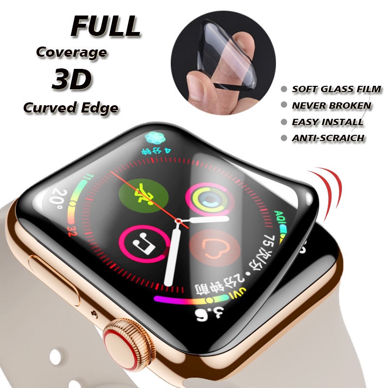 ฟิล์ม iwatch Watch 8 7 6 SE 5 4 3 2 1 Film 3D Screen 38,42,40,44,41,45mm แบบโค้ง 3 มิติ ฟิล์มสำหรับแอปเปิ้ลวอช