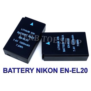 (PACK2)EN-EL20  ENEL20 Camera Battery For Nikon 1 AW1,Nikon 1 J1,J2,J3,Nikon 1 S1,Nikon COOLPIX A,Blackmagic,P1000