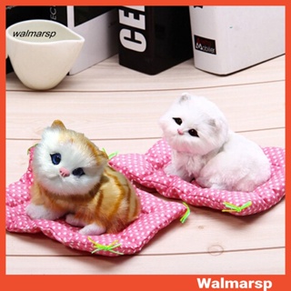 Walmarsp ตุ๊กตาแมวจําลอง ผ้าฝ้าย PP มีเสียง เหมาะกับของขวัญวันเกิด สําหรับเด็ก