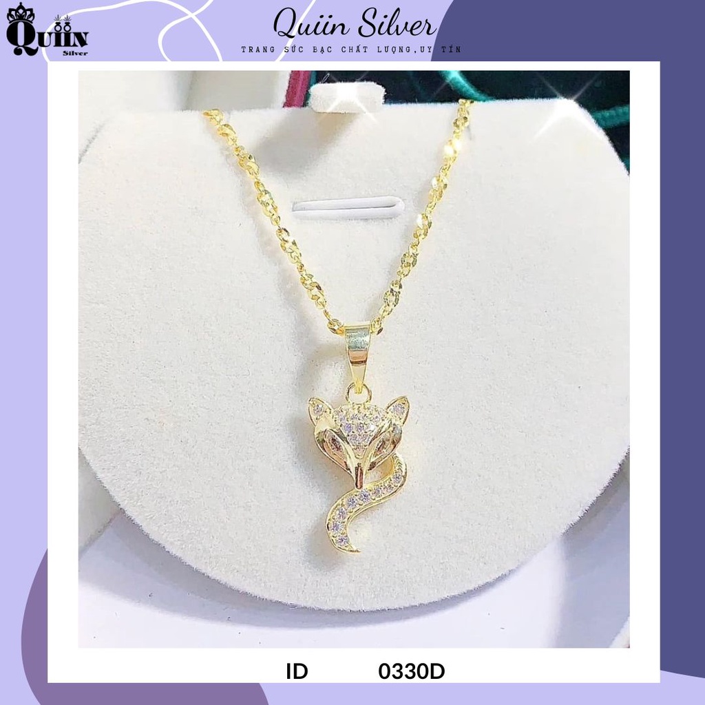 S925 Quiin Silver Chain/สร้อยคอ - ชุบเงินรูปสุนัขจิ้งจอกสําหรับผู้หญิง 0330D