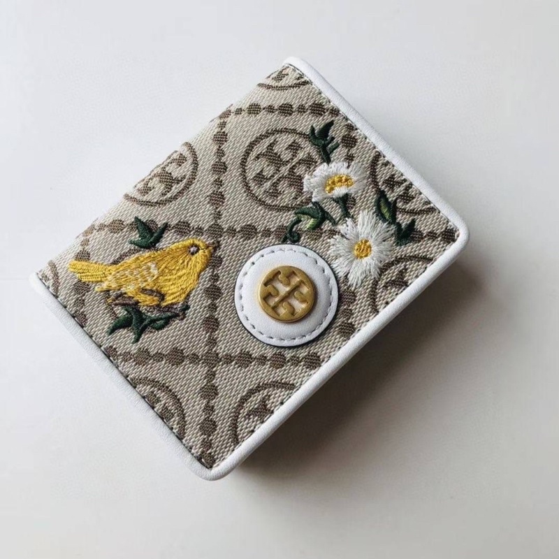 Tory Burch T Monogram Jacquard Embroidered Mini Wallet กระเป๋าตังค์ใบสั้น