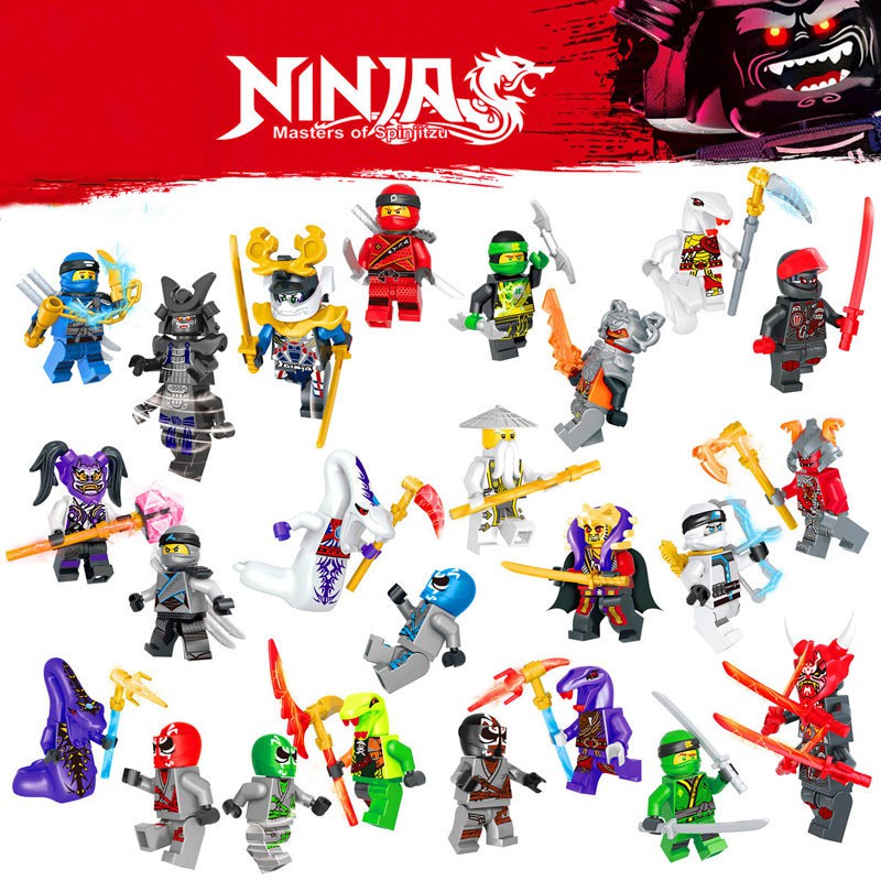 🌤️🎖️24Pcs Ninjago Movie Minifigures Set Kai Jay Cole Lloyd Zane Garmadon Wu Building Blocks Toys for Children