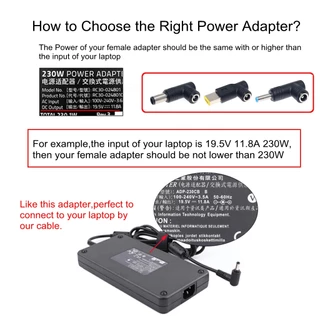 5.5x2.5 มม.แจ็คหญิง Universal Dc Power Supply อะแดปเตอร์ปลั๊กสําหรับ 240W Universal แล็ปท็อปชาร์จสําหรับ Leno vo H p As us DE LL