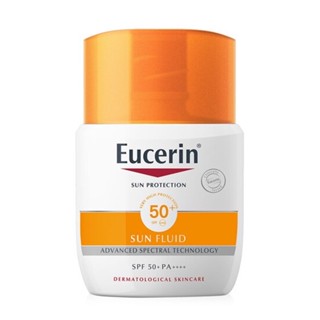 Eucerin Sun Fluid Mat SPF50+ ยูเซอริน ครีมกันแดด สำหรับผิวบอบบาง แพ้ง่าย เนื้อฟลูอิดบางเบา ลดฝ้าแดด ขนาด 50 ml 12184